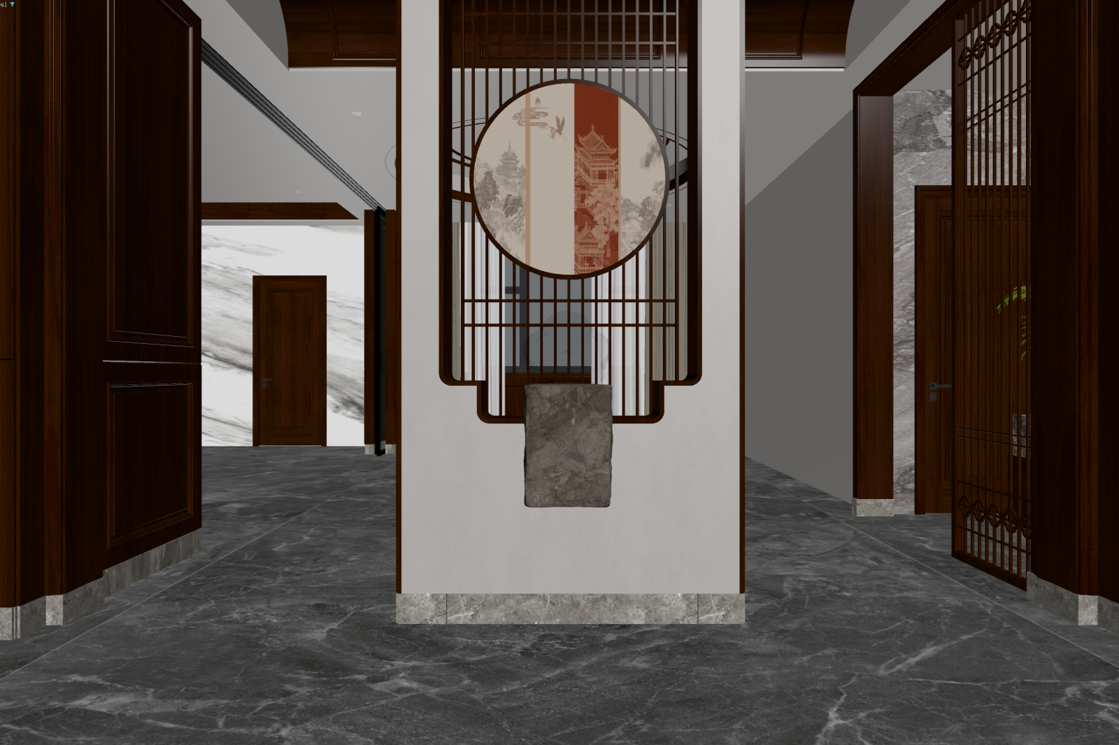新中式玄关3D模型下载【ID:1221441169】