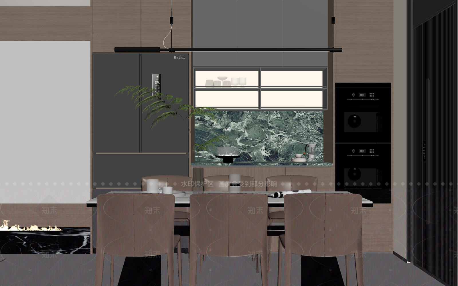 现代家居餐厅3D模型下载【ID:1214638073】