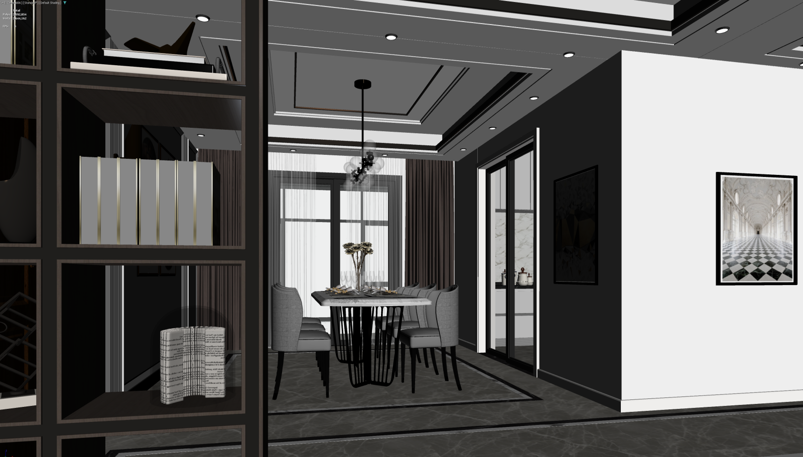 现代家居餐厅3D模型下载【ID:1221490237】