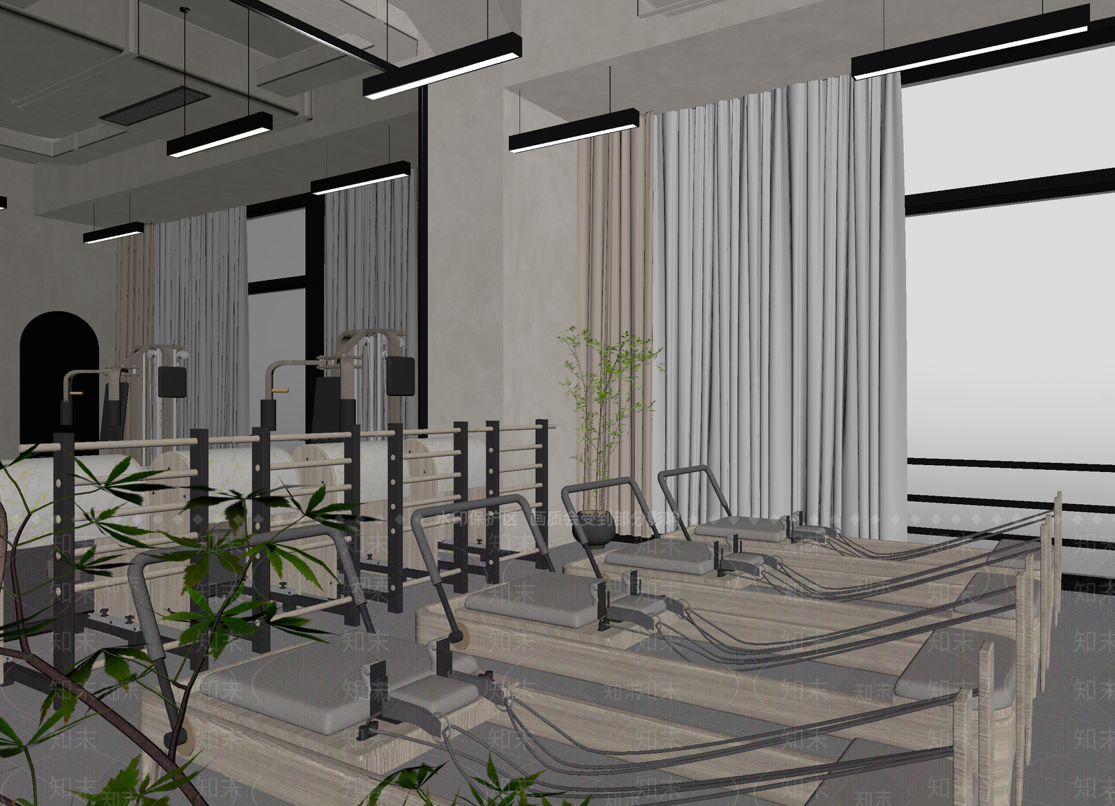 现代健身房3D模型下载【ID:1214264252】