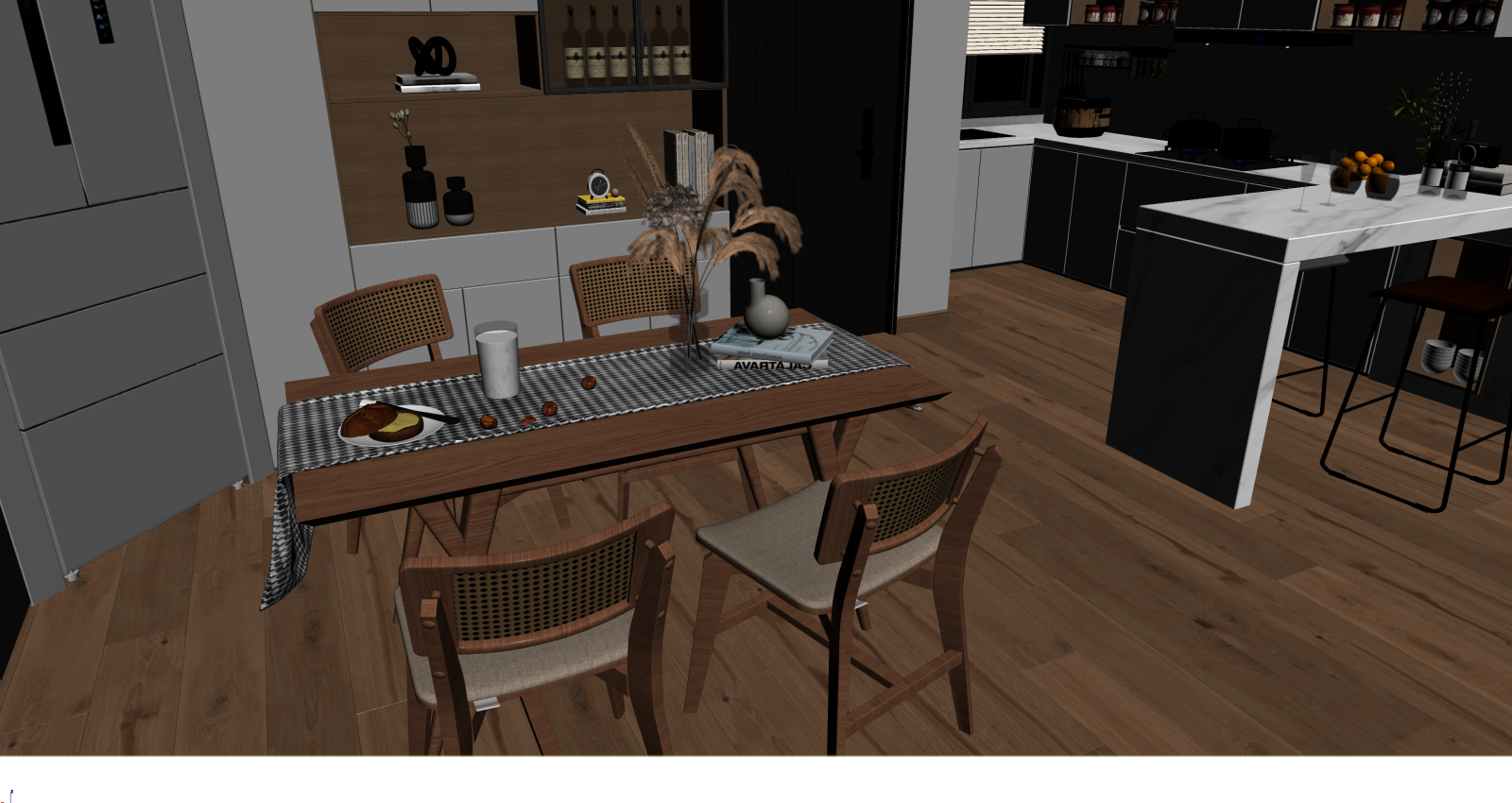 现代家居餐厅3D模型下载【ID:1222000209】