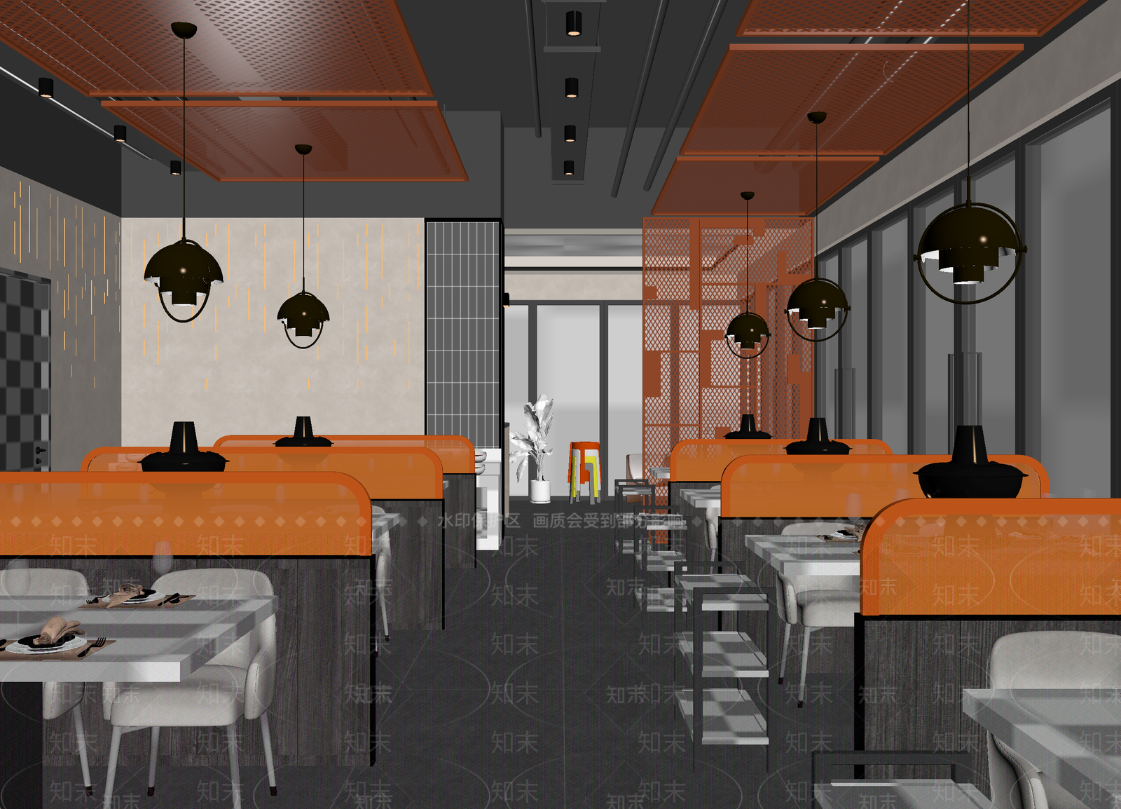 现代西餐厅3D模型下载【ID:1213997012】