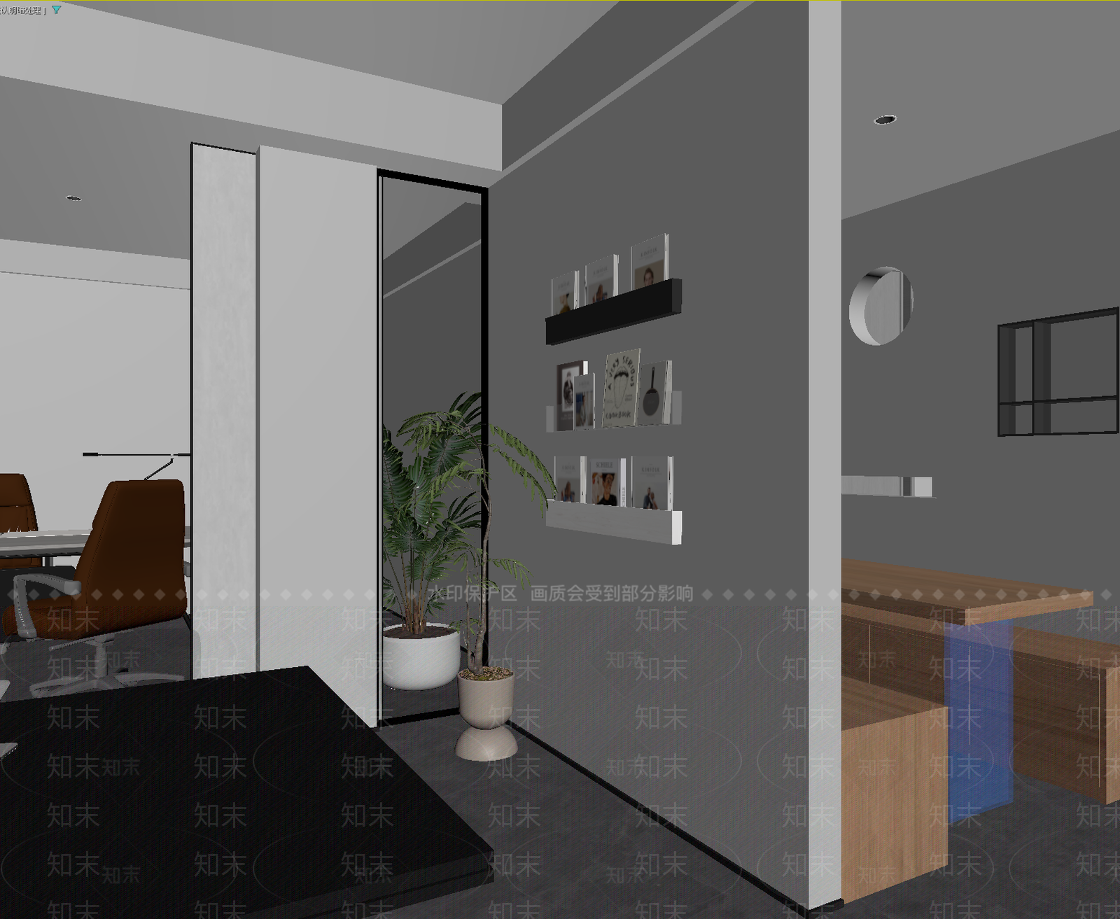 现代办公大厅3D模型下载【ID:1214353556】