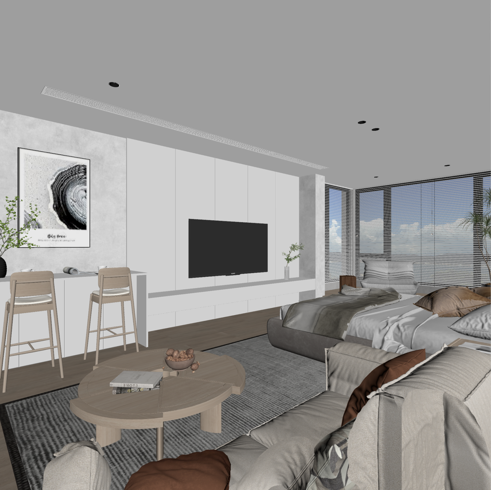 现代客餐厅3D模型下载【ID:1221497923】