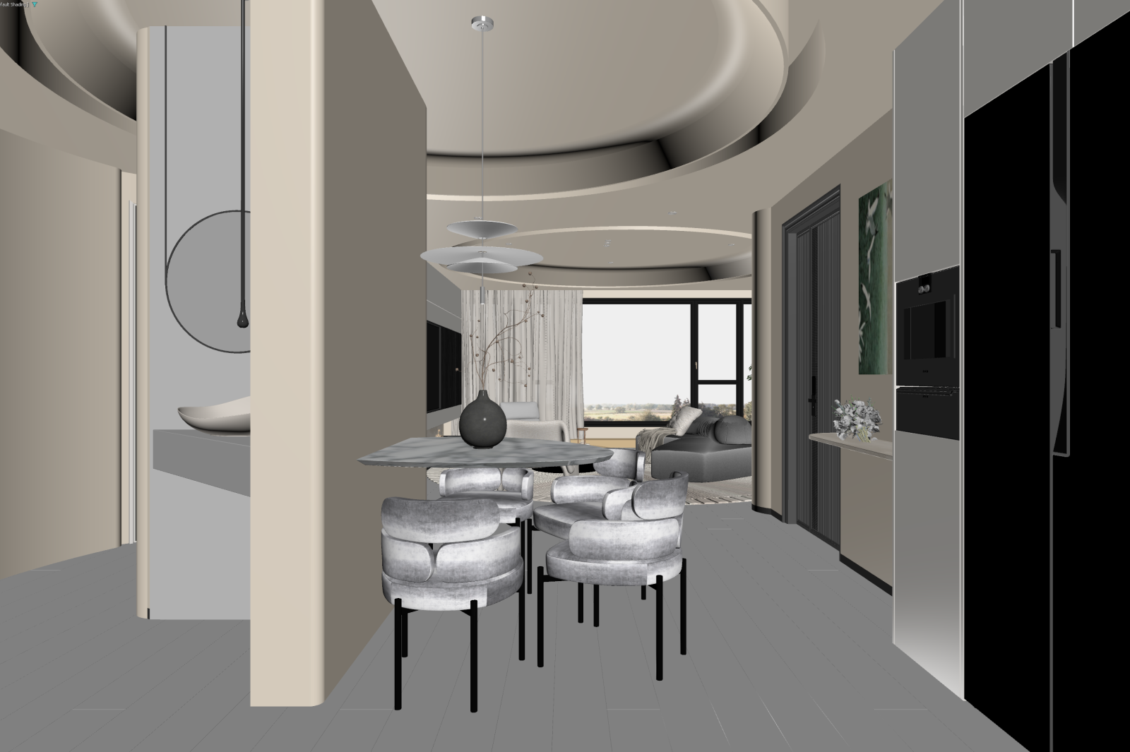 现代客餐厅3D模型下载【ID:1221900701】