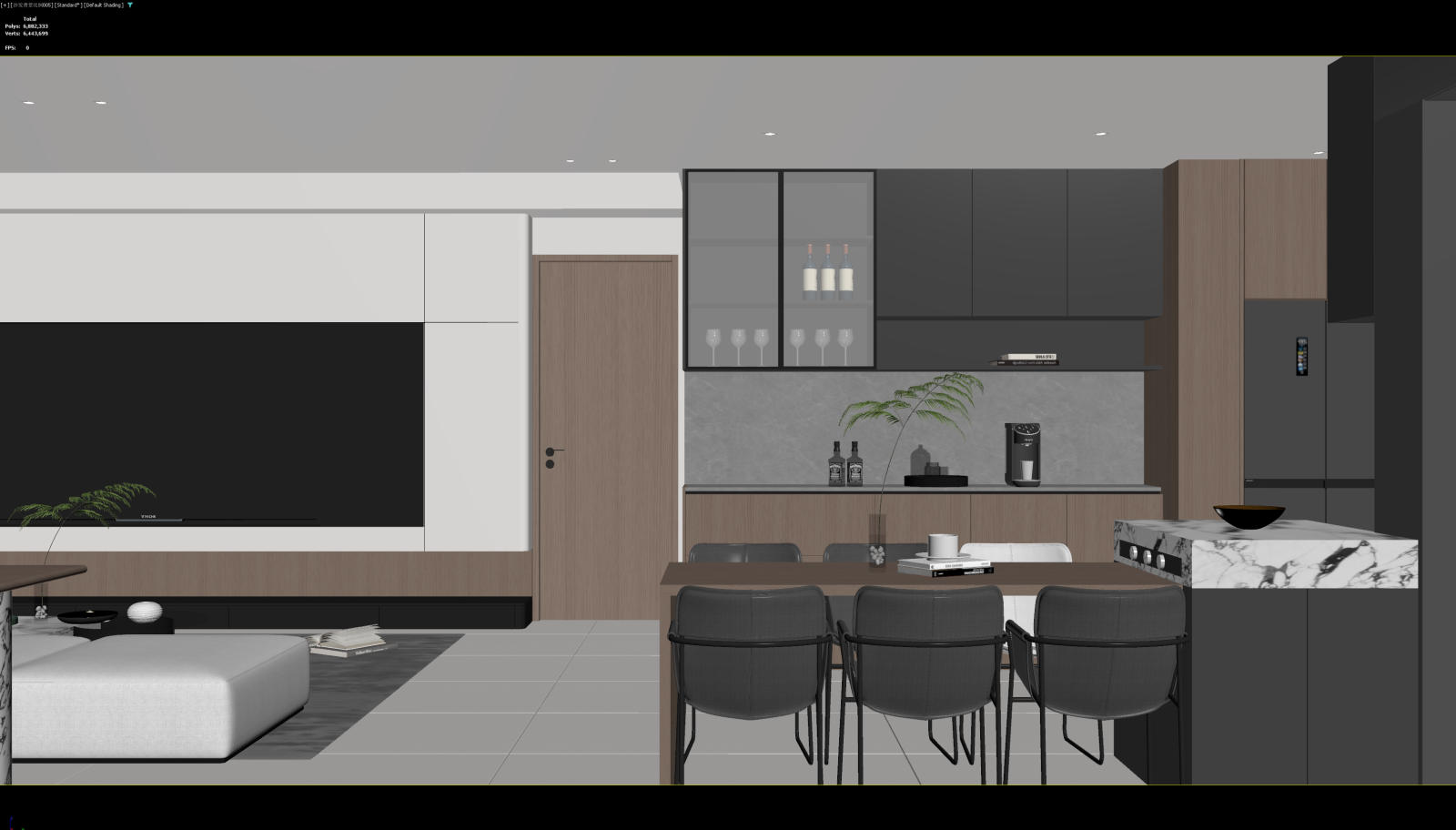 现代客餐厅3D模型下载【ID:1221673506】