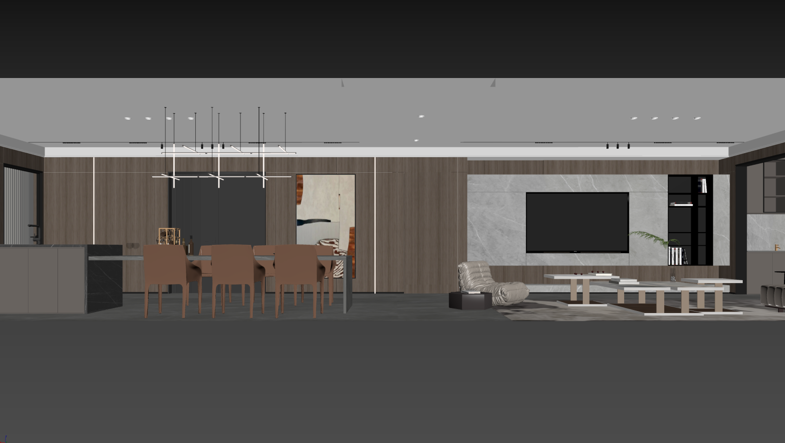 现代客餐厅3D模型下载【ID:1221802895】