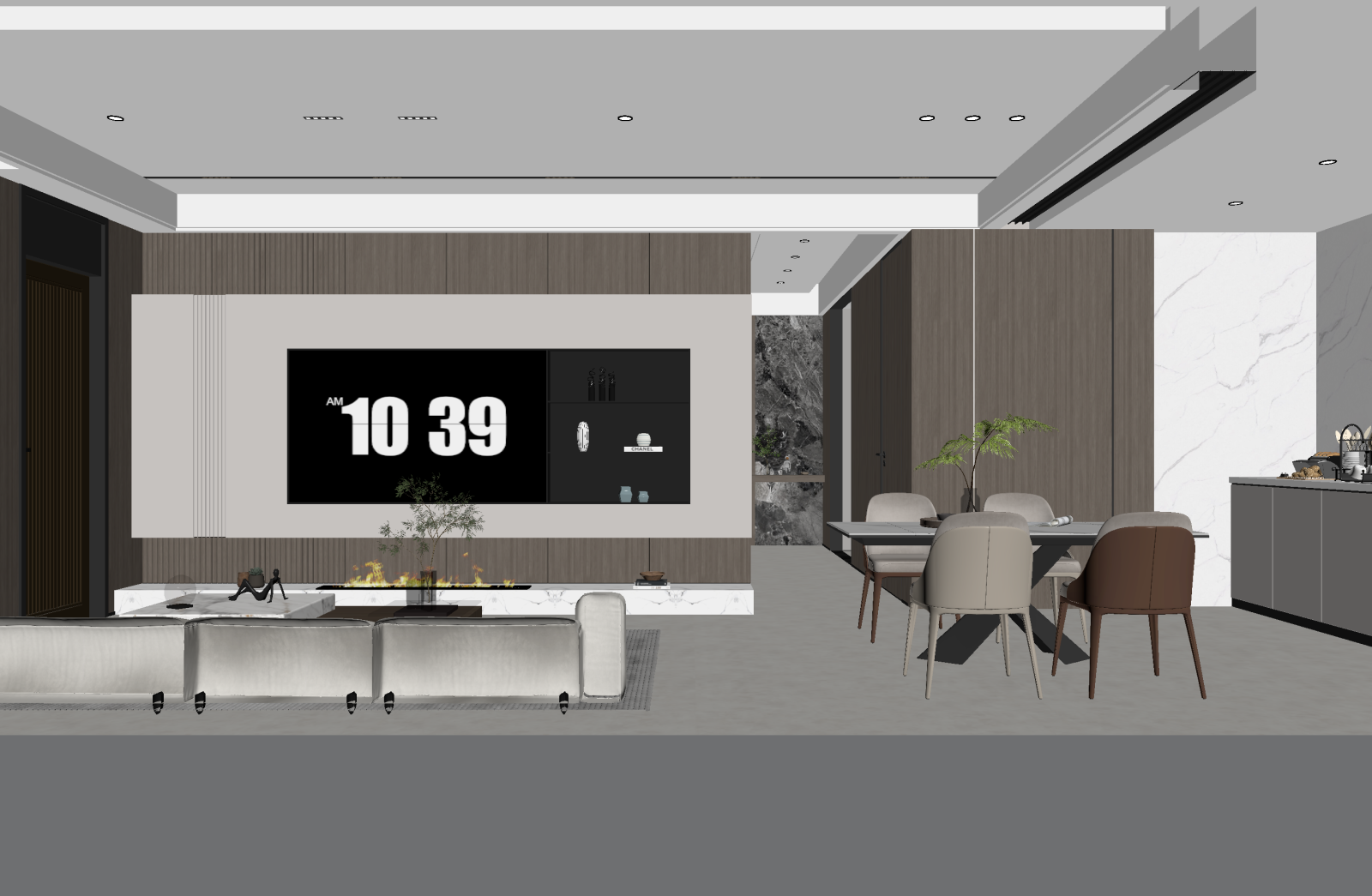 现代客餐厅3D模型下载【ID:1221901922】
