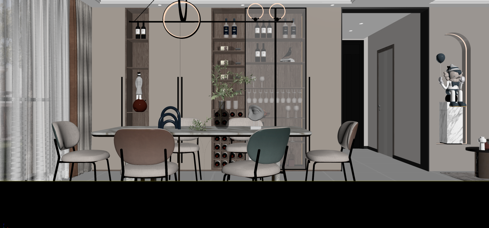 现代家居餐厅3D模型下载【ID:1222011523】