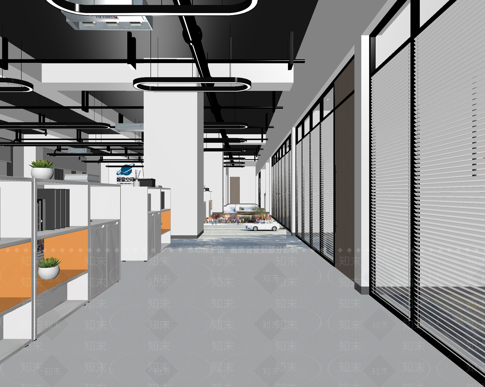 现代办公大厅3D模型下载【ID:1214401635】