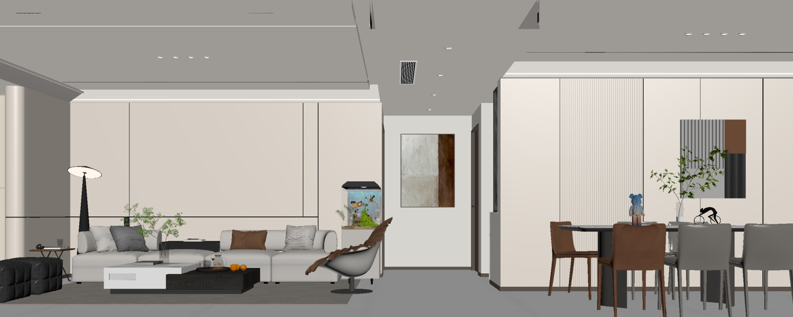 现代客餐厅3D模型下载【ID:1222024627】