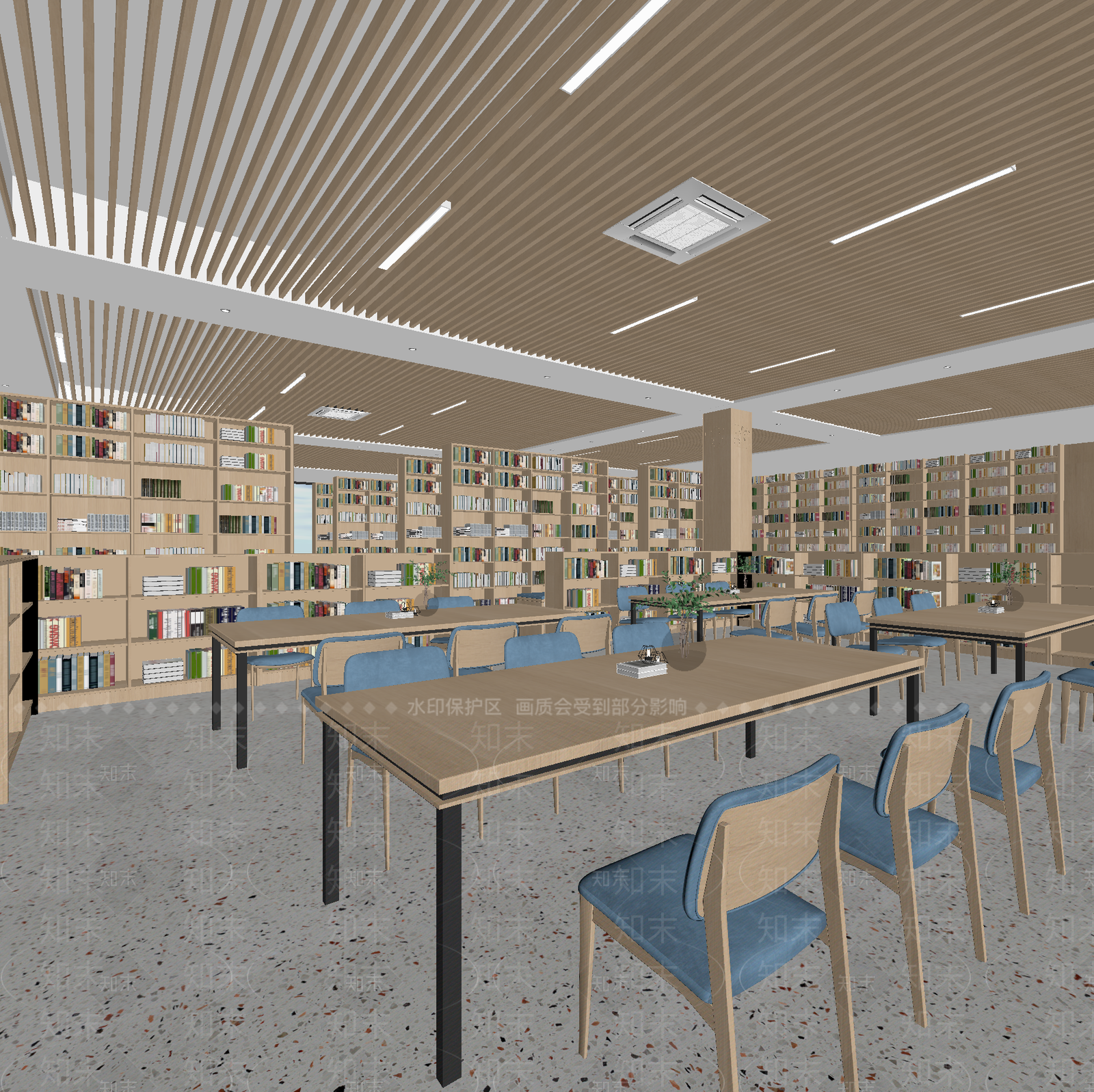 现代图书馆3D模型下载【ID:1214246226】