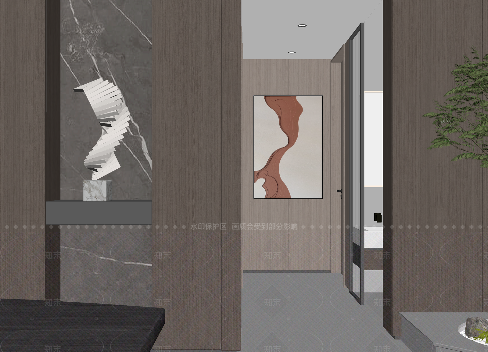 现代玄关3D模型下载【ID:1214637644】