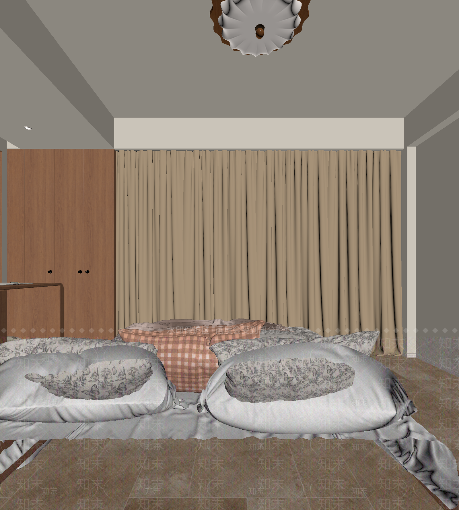 复古榻榻米卧室3D模型下载【ID:1215179225】