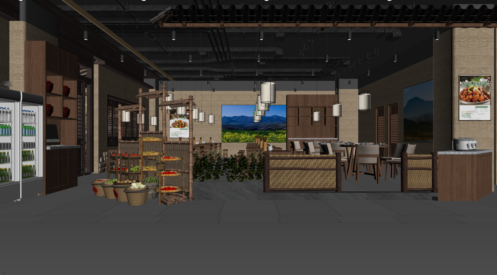 中式中餐厅3D模型下载【ID:1221928192】