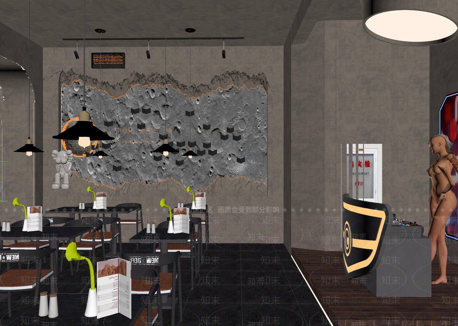 工业风其他餐饮空间3D模型下载【ID:1214054758】