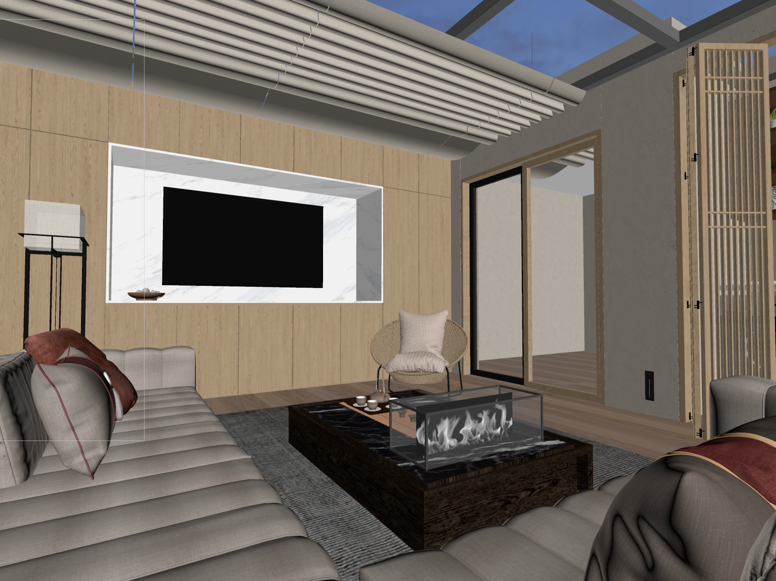 现代家居客厅3D模型下载【ID:1221537175】