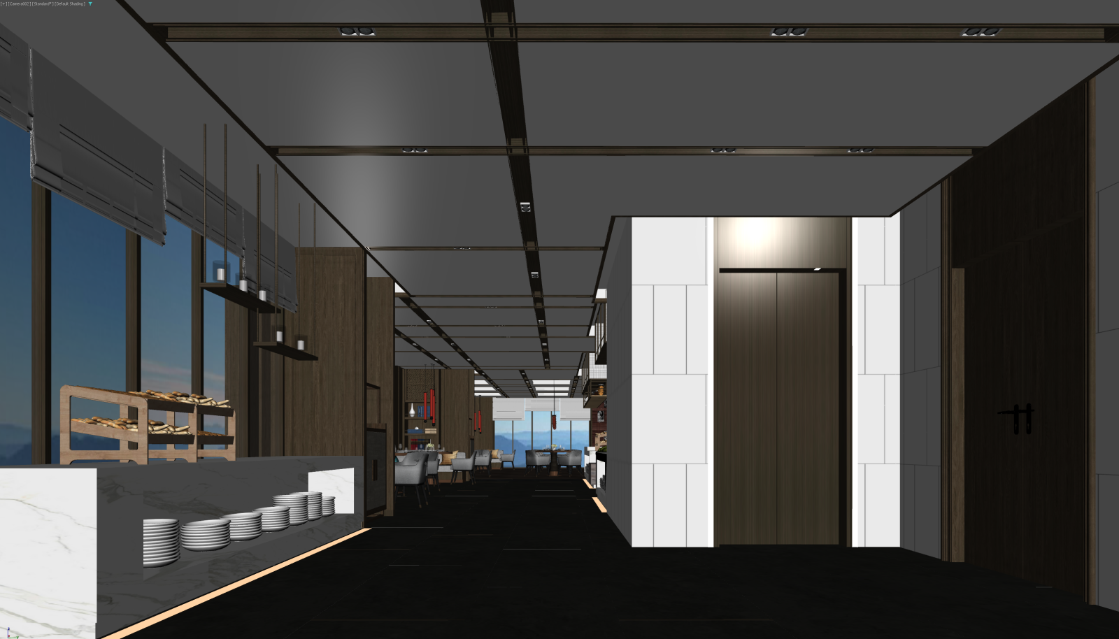 新中式酒店餐厅3D模型下载【ID:1221491944】