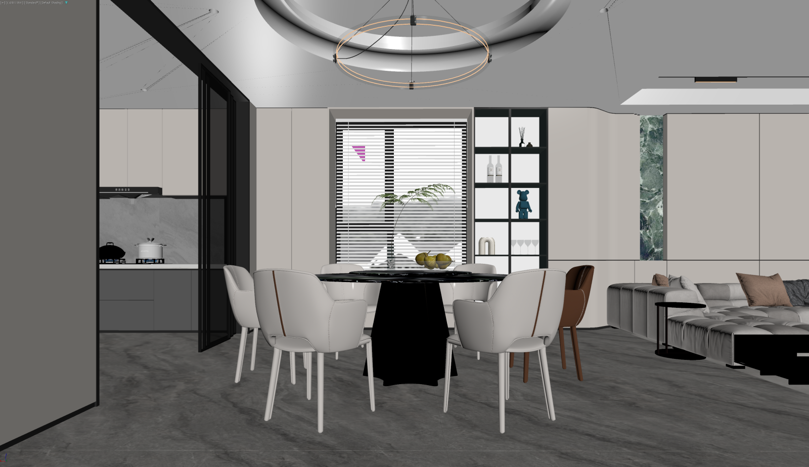 现代客餐厅3D模型下载【ID:1221709580】