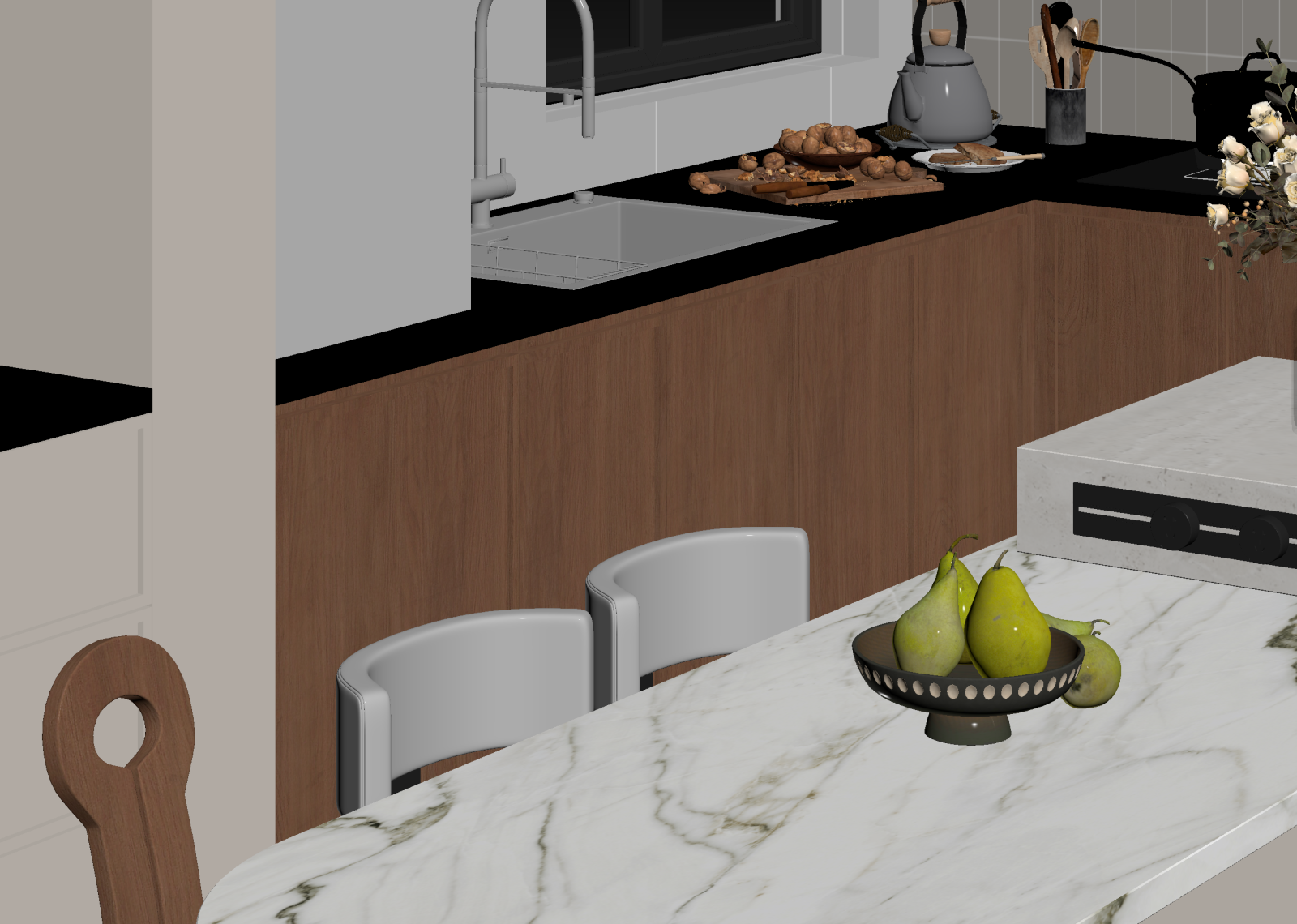 现代家居餐厅3D模型下载【ID:1222003732】