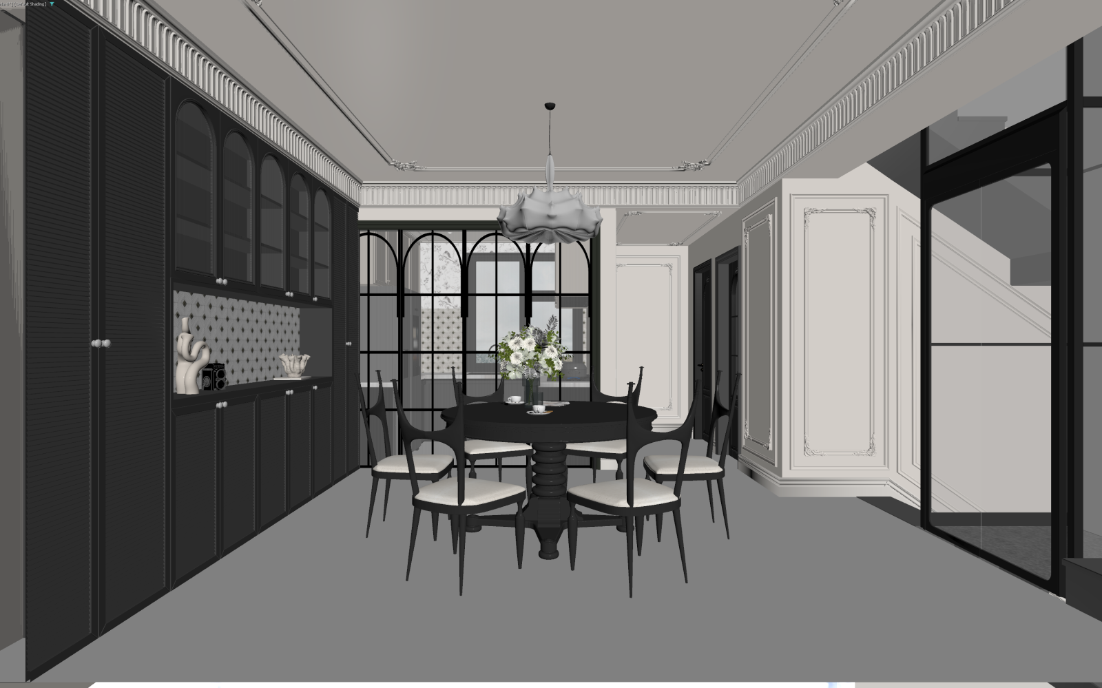 法式家居餐厅3D模型下载【ID:1221490139】