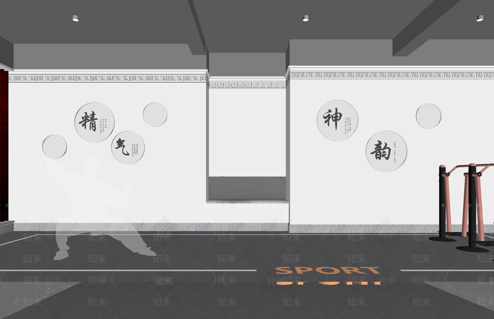 新中式健身房3D模型下载【ID:1214343894】
