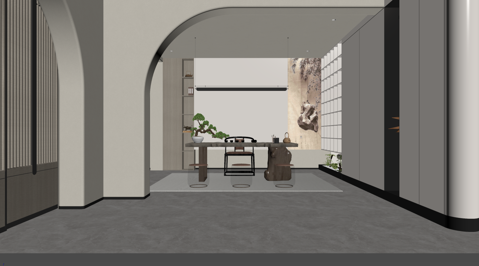 现代茶馆3D模型下载【ID:1221825749】