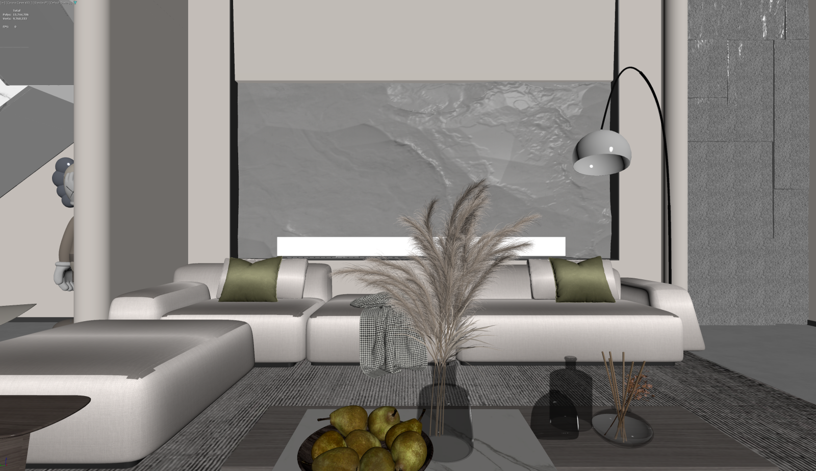 现代家居客厅3D模型下载【ID:1222106872】