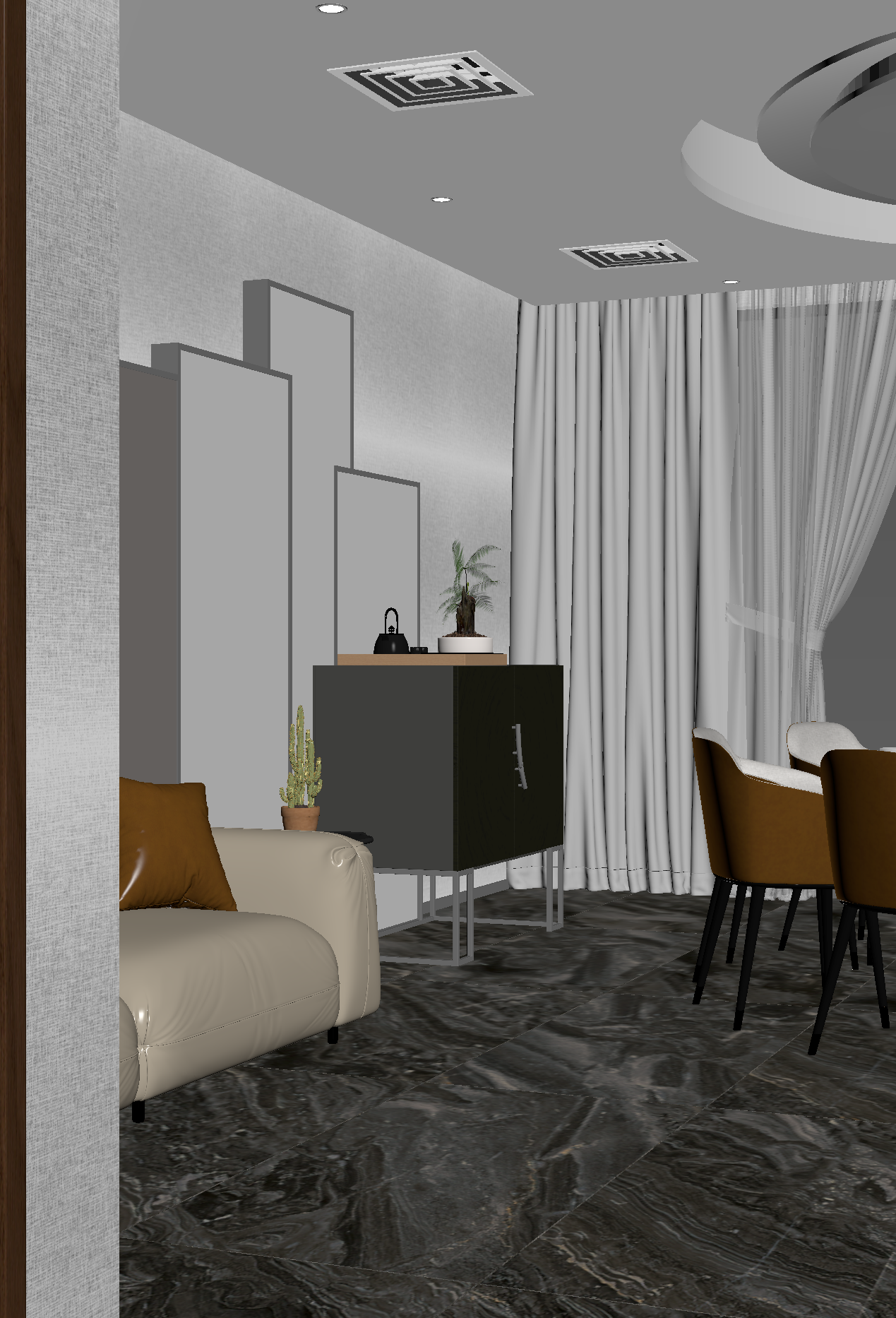 现代客餐厅3D模型下载【ID:1222007510】