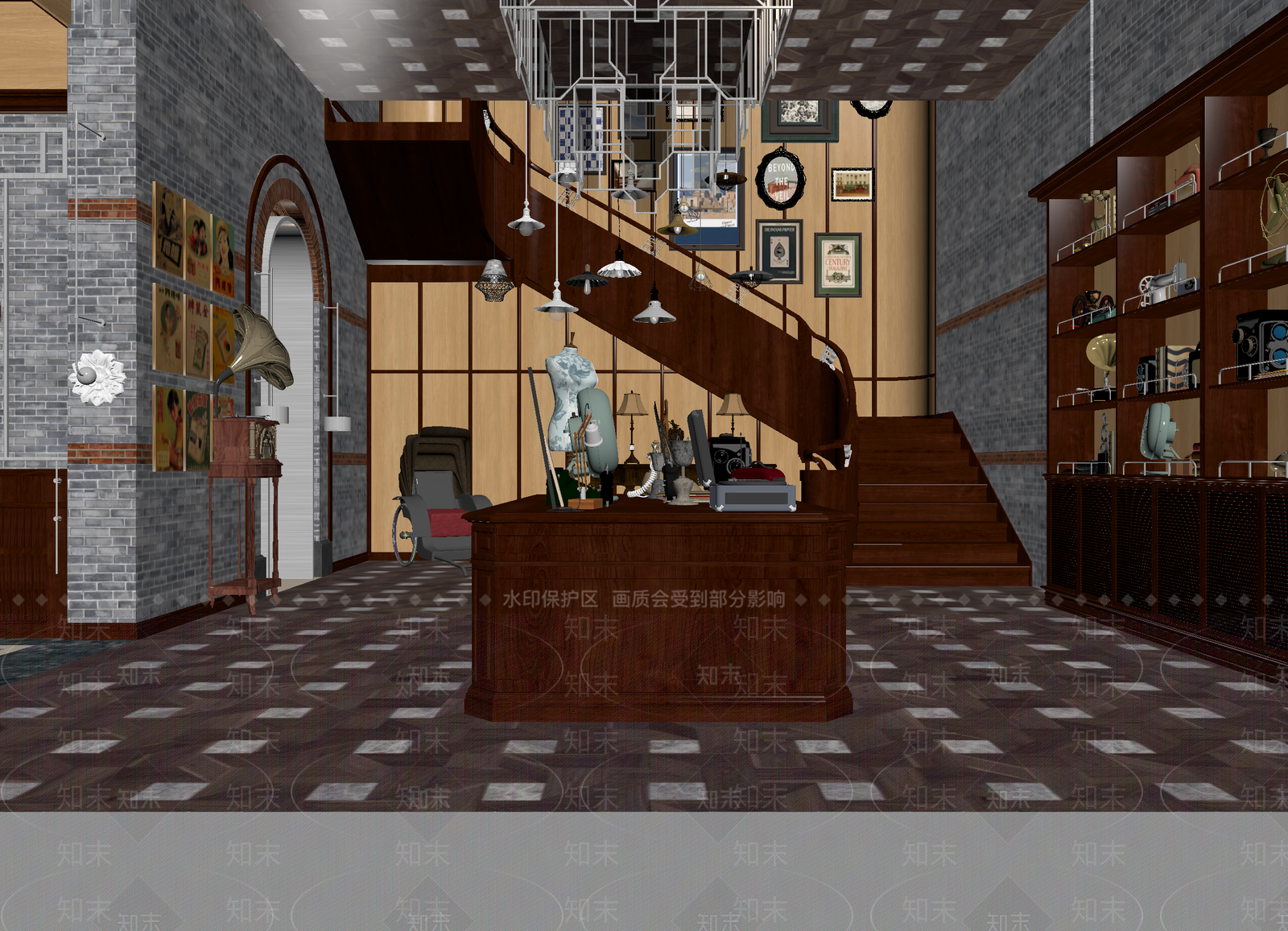 现代服装店3D模型下载【ID:1213986978】