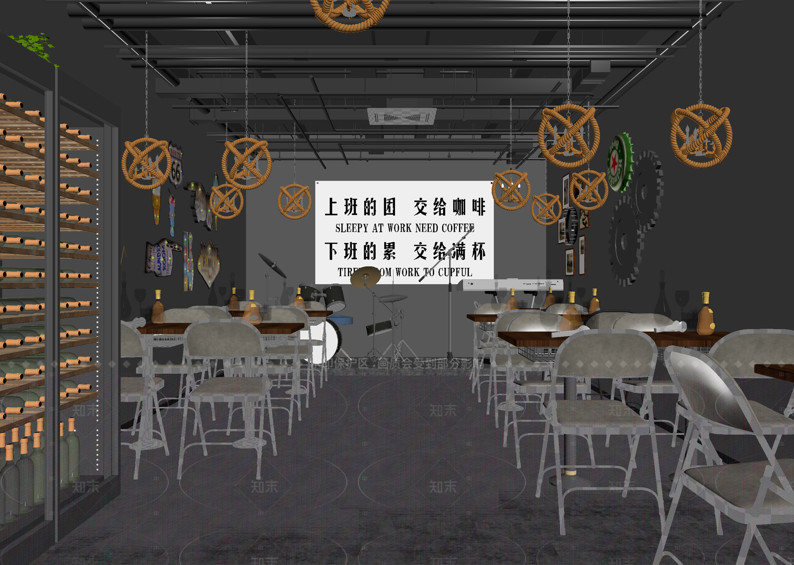 工业咖啡厅3D模型下载【ID:1214956895】