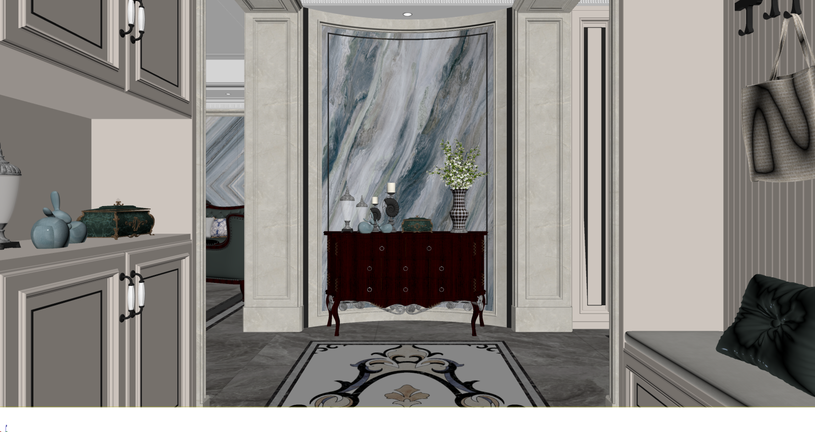 简欧玄关3D模型下载【ID:1221636665】