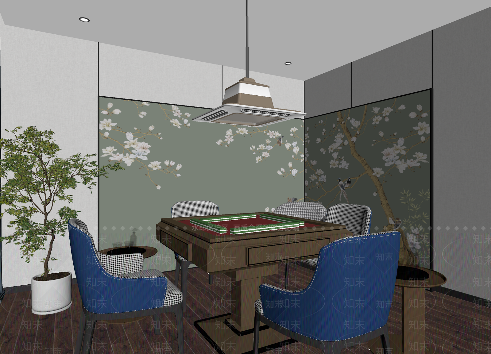 新中式棋牌室3D模型下载【ID:1214146851】