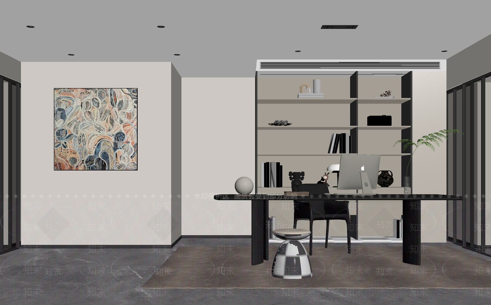 现代书房3D模型下载【ID:1214826076】