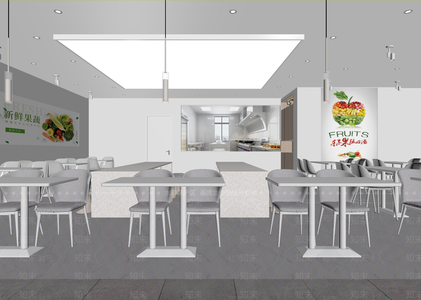现代食堂3D模型下载【ID:1214048405】
