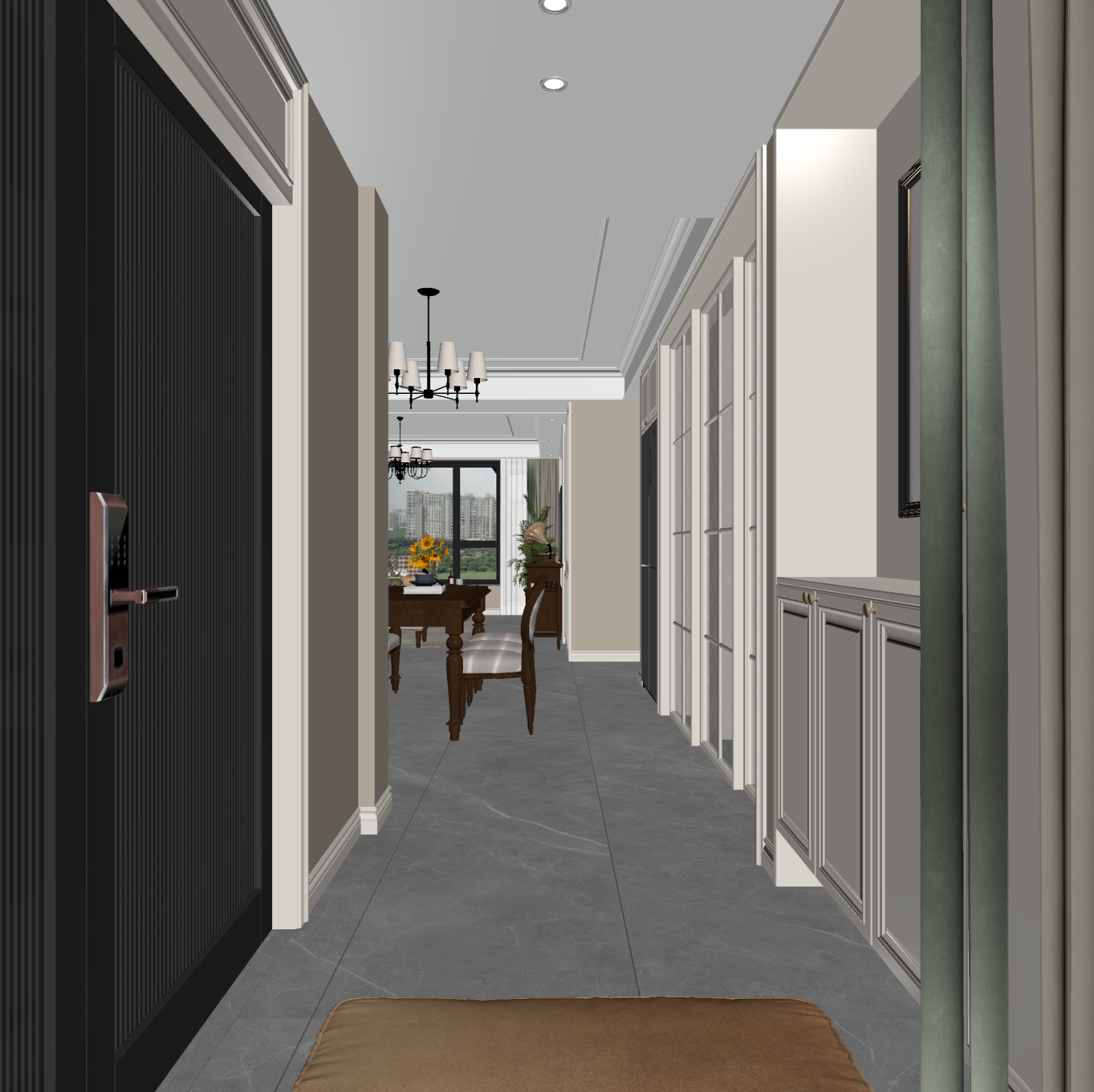 美式玄关3D模型下载【ID:1222000293】