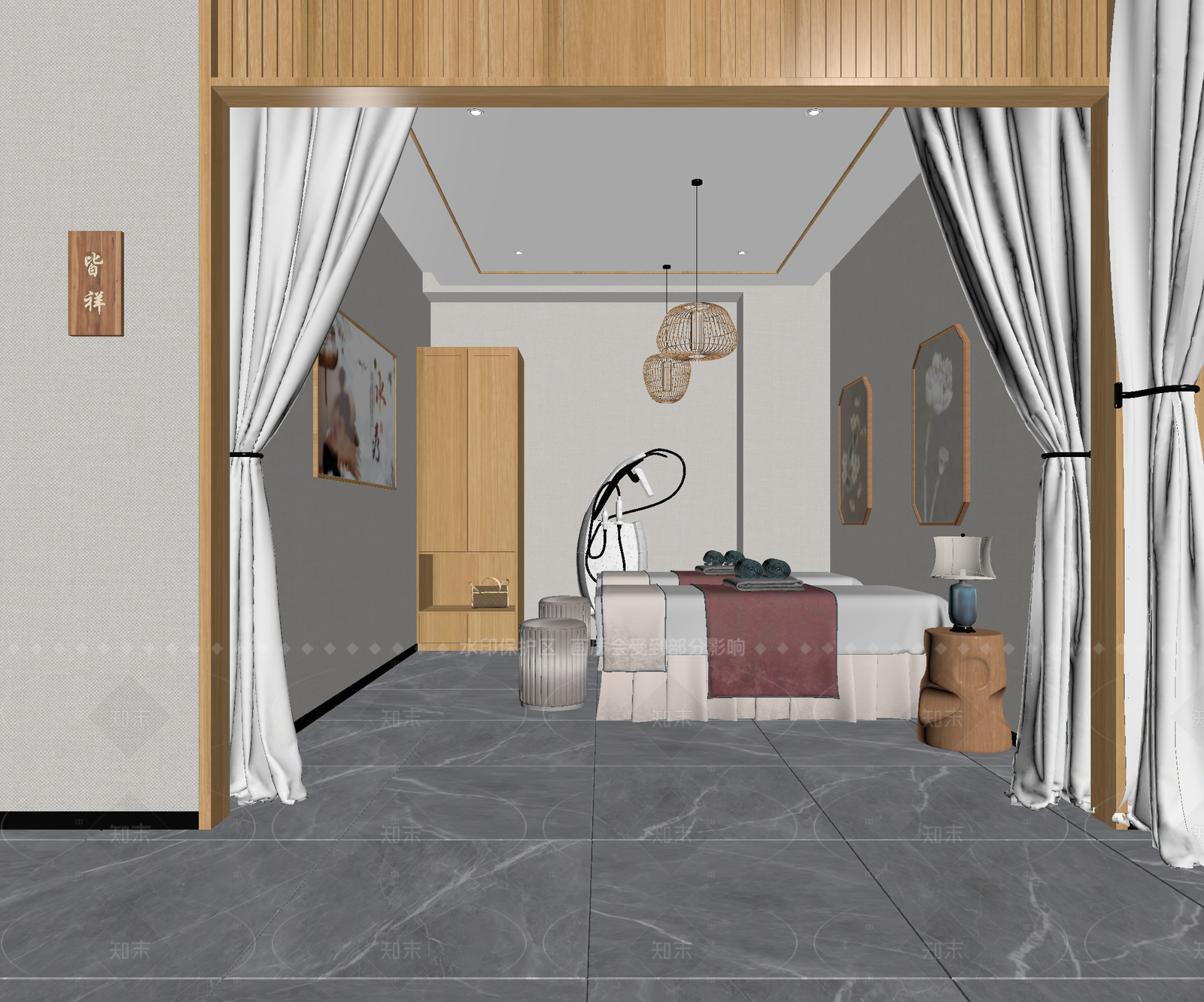 新中式美容院3D模型下载【ID:1214641170】