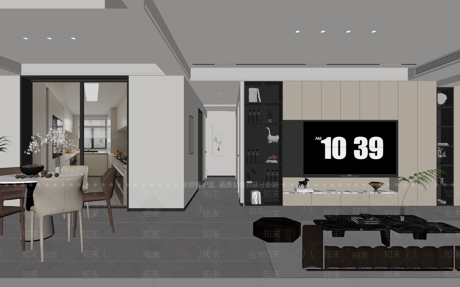 现代客餐厅3D模型下载【ID:1215060744】