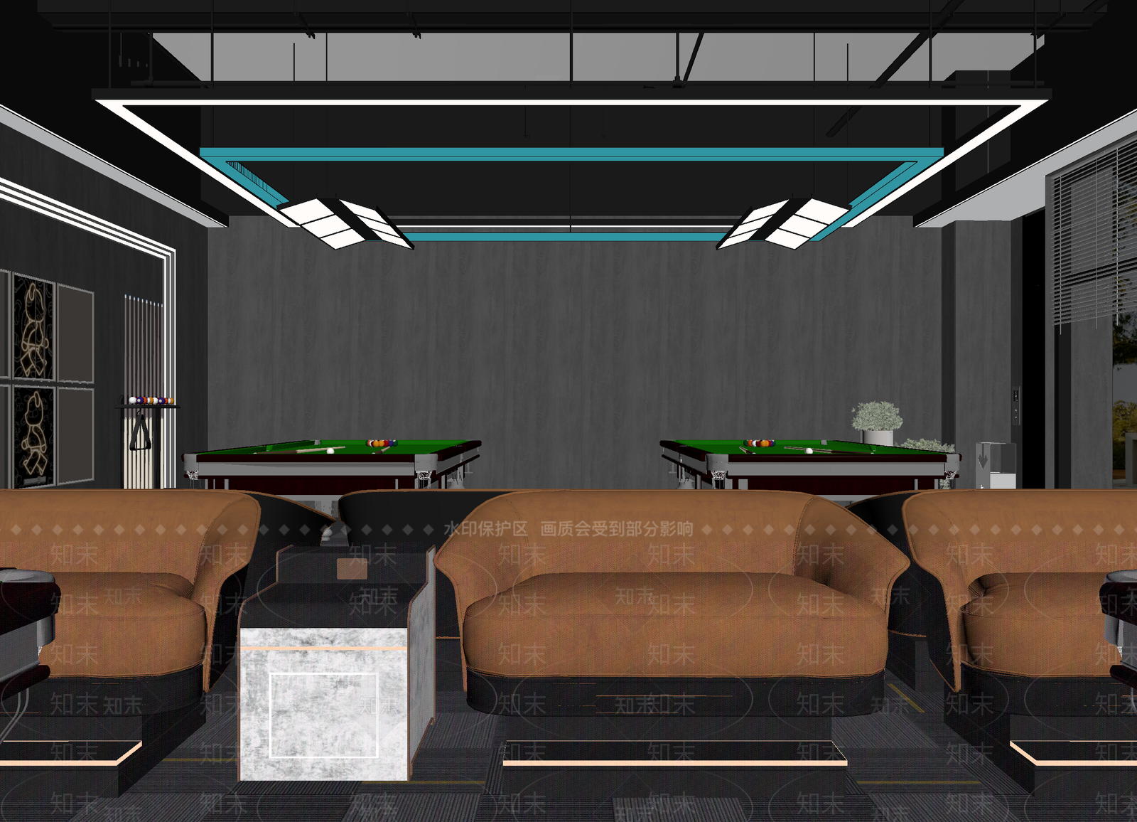 现代台球室3D模型下载【ID:1214059212】