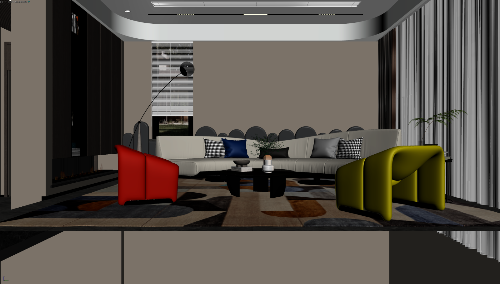 现代家居客厅3D模型下载【ID:1222124250】