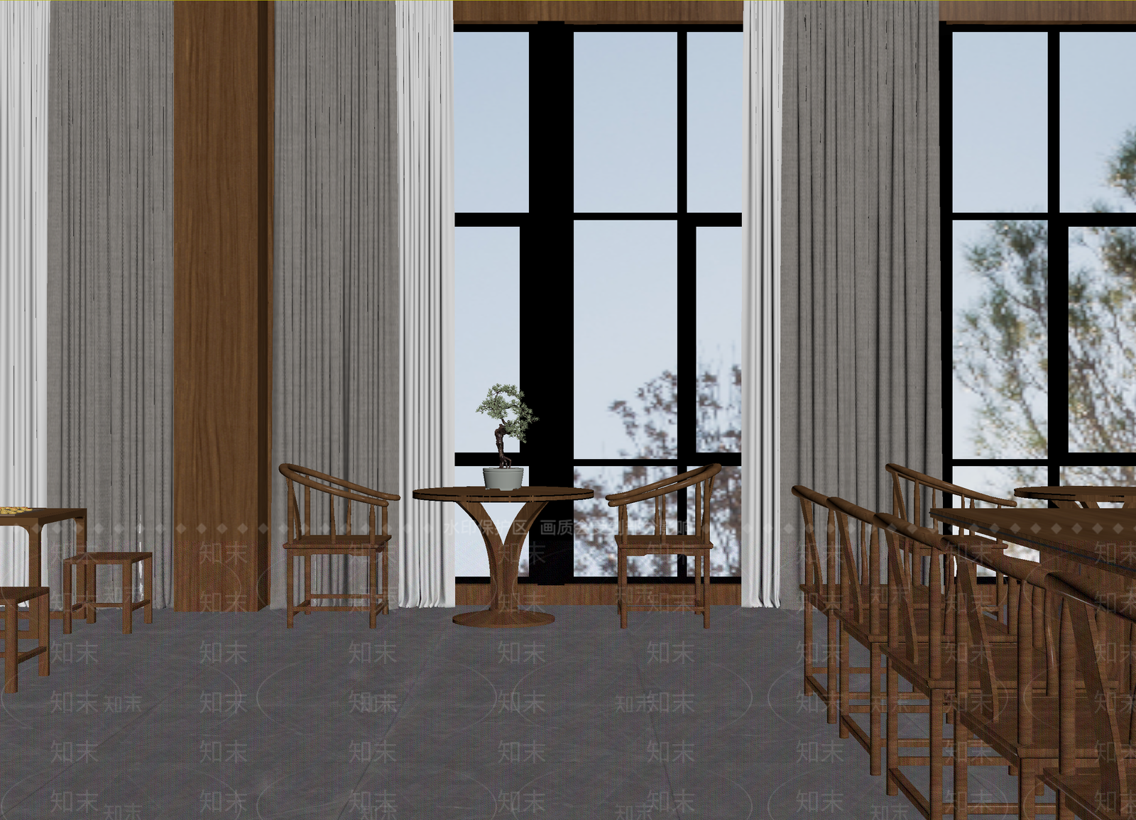 新中式茶馆3D模型下载【ID:1214094440】