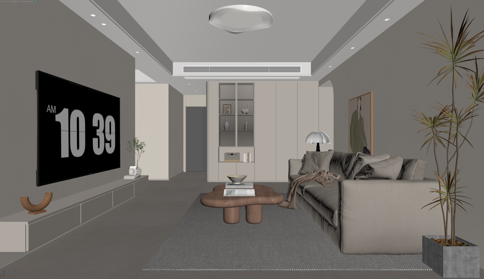 现代家居客厅3D模型下载【ID:1222054539】