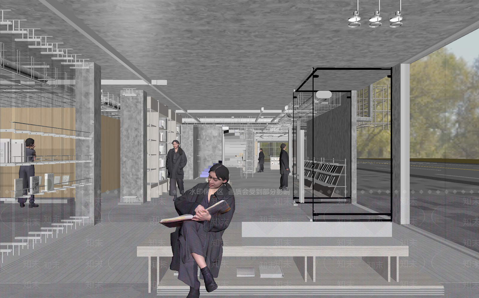 图书馆3D模型下载【ID:1213944328】