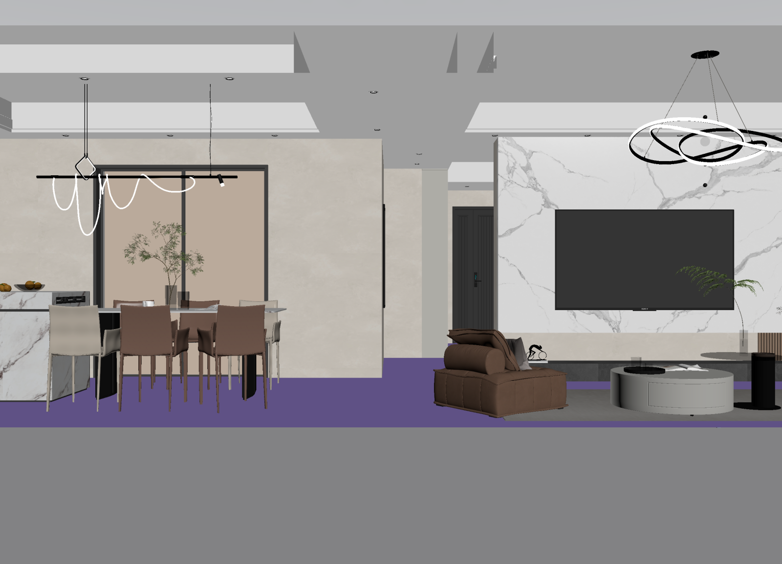 现代客餐厅3D模型下载【ID:1222007923】