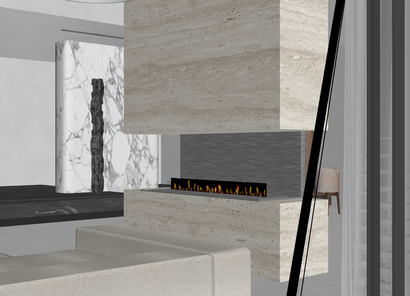 现代家居客厅3D模型下载【ID:1222156172】