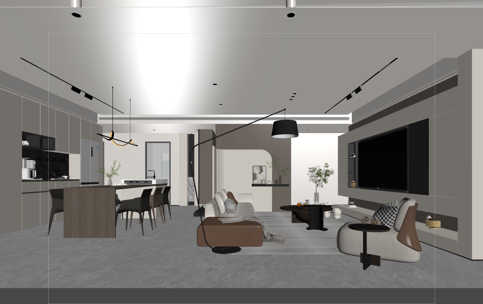 现代客餐厅3D模型下载【ID:1222019300】