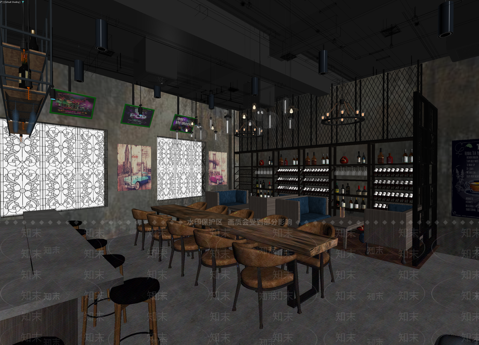 现代酒馆3D模型下载【ID:1214122886】