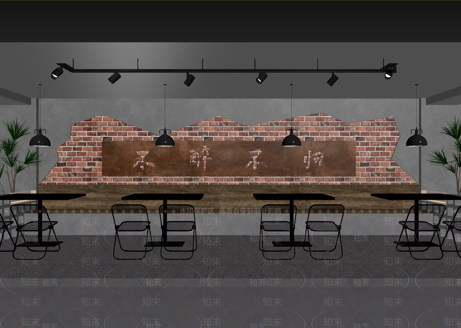 工业风咖啡厅3D模型下载【ID:1214433638】