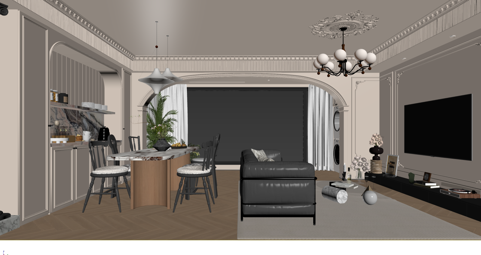 复古客餐厅3D模型下载【ID:1221850651】