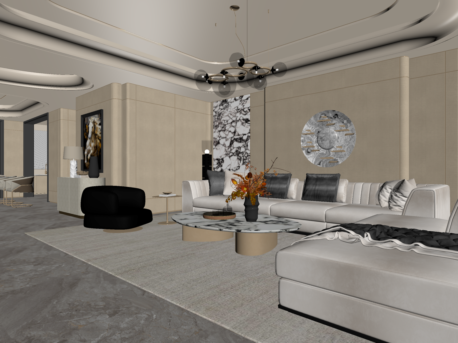 意式家居客厅3D模型下载【ID:1221999758】